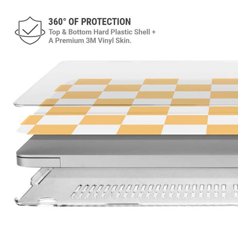 Yellow and White Checkerboard MacBook Air 15in (2023-2025) Case plus Skin